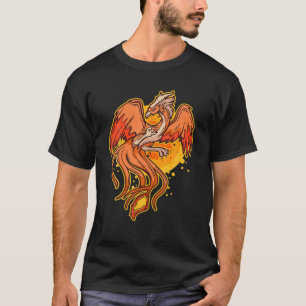 Orange Sun Fire Phoenix Spiritual Totem Aesthetic T-Shirt