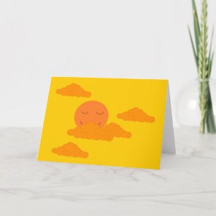 Orange Sun in Golden Sky: Blank Card