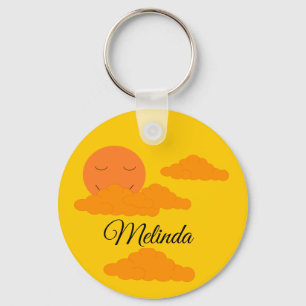 Orange Sun in Golden Sky: Keychain