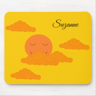 Orange Sun in Golden Sky:  Mouse Pad