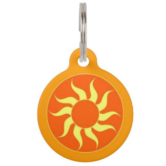 Orange Sun Pet ID Tag