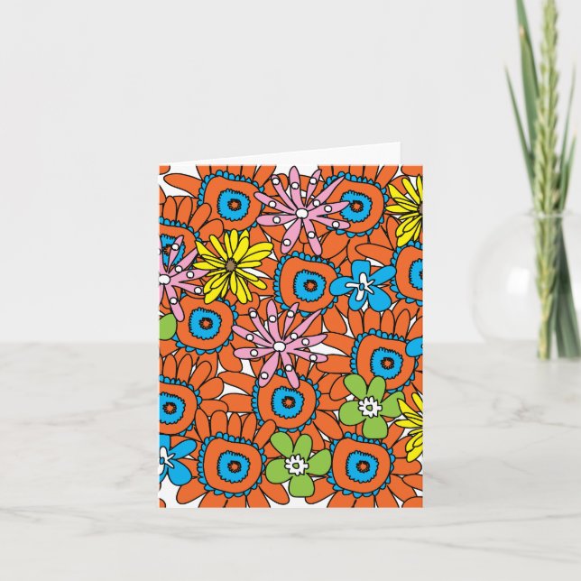 Orange Sunflower by Cynthia Turner Designs Card (Front)