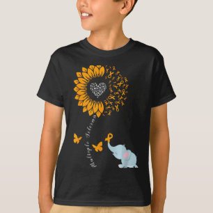 Orange Sunflower Elephant Butterfly Ms Awareness T-Shirt