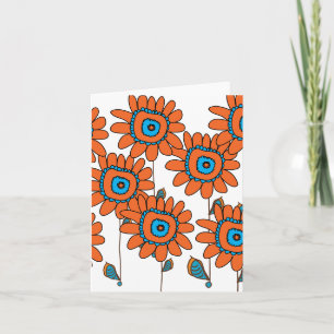 Orange Sunflower III by Cynthia Turner Designs Card