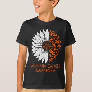 Orange Sunflower Leukaemia Blood Cancer Awareness T-Shirt
