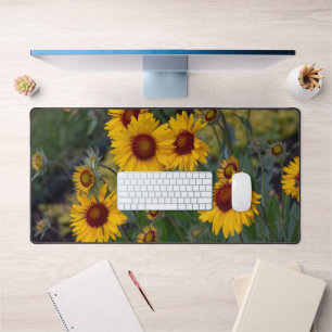 Orange Sunflowers, Flower Photography Desk Mat