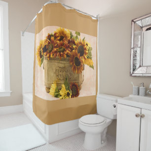 Orange Sunflowers In Tin Basket