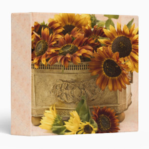 Orange Sunflowers In Tin Basket Binder