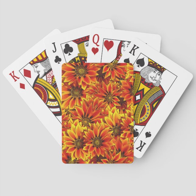 Orange Sunflowers Playing Cards (Back)