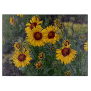 Orange Sunflowers, Vibrant and Radiant Flower Cutting Board