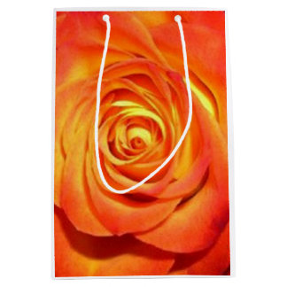 Orange Sunny Rose Medium Gift Bag