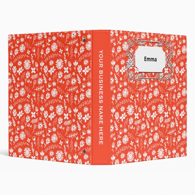 Orange Sunny Summer Blooming Flowers Binder (Background)