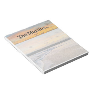 Orange Sunrise Ocean Custom Notepad 