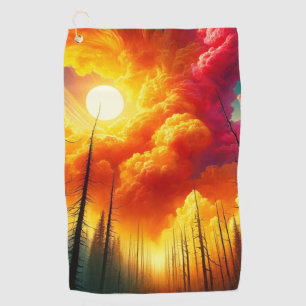Orange Sunset Golf Towel