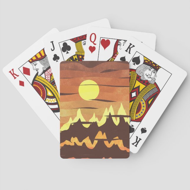 Orange Sunset Playing Cards (Back)