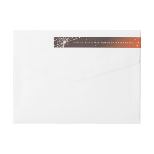 Orange Sunset Spider Web Wraparound Address Label