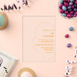 Orange Sunset Wedding Acrylic Invitations
