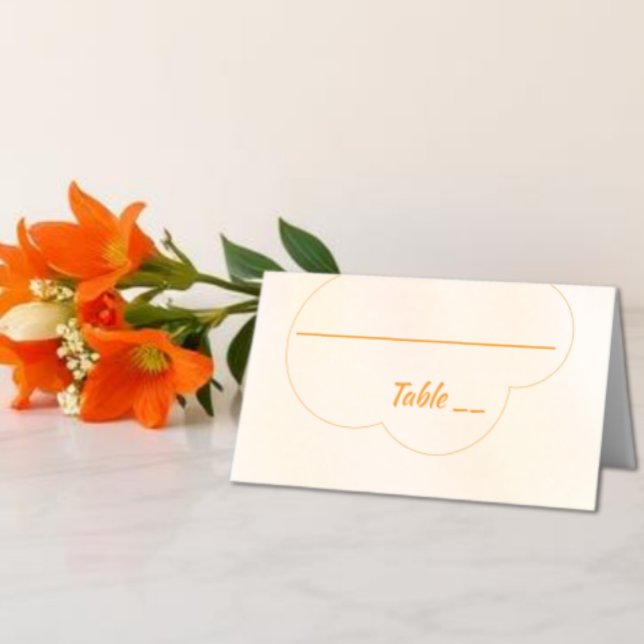 Orange Sunset Wedding Place Card (Creator Uploaded)