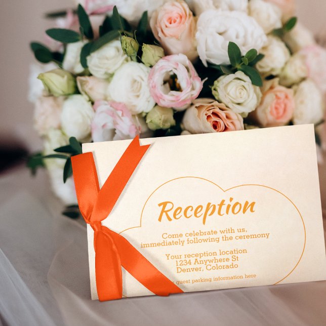 Orange Sunset Wedding Reception Enclosure Card (Creator Uploaded)