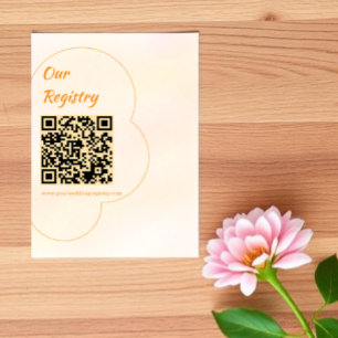 Orange Sunset Wedding Registry Enclosure Card