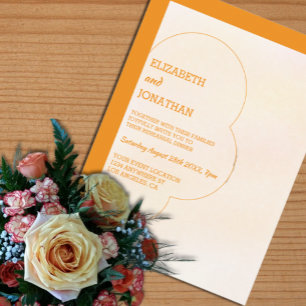 Orange Sunset Wedding Rehearsal Dinner Invitation