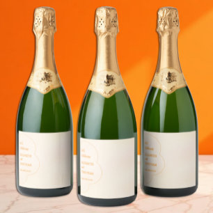 Orange Sunset Wedding Sparkling Wine Label