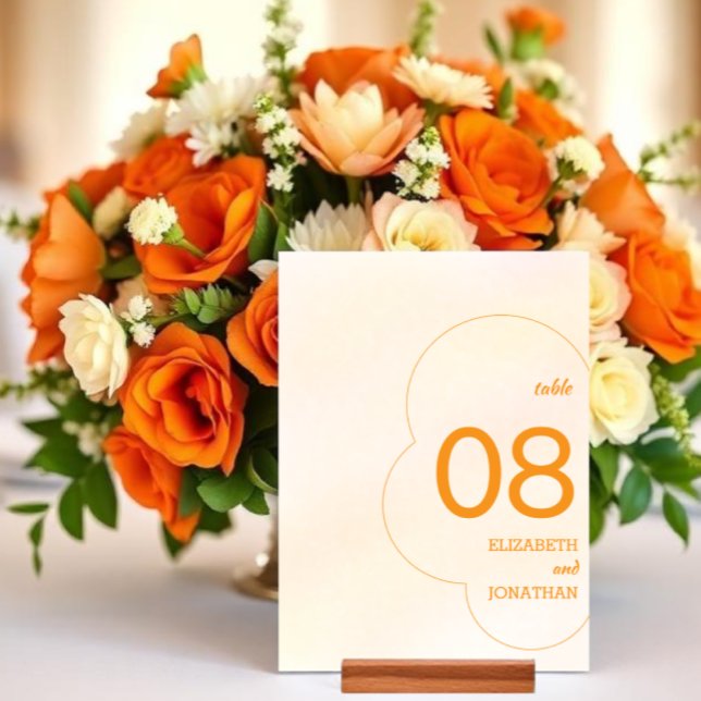 Orange Sunset Wedding Table Number (Creator Uploaded)