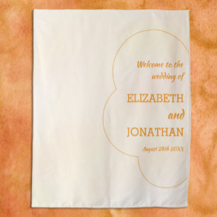 Orange Sunset Wedding Tapestry