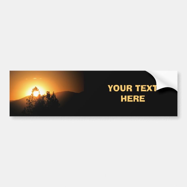 Orange Sunset With Trees customizable Bumper Sticker (Front)