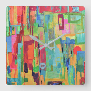 Orange Sunshine Wall Clock