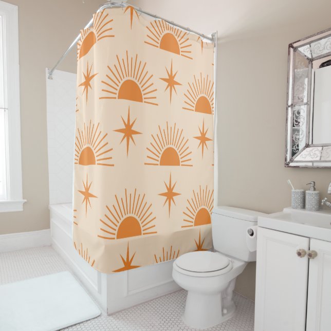 Orange Sunshine with Mid Century Starbursts  (In Situ)