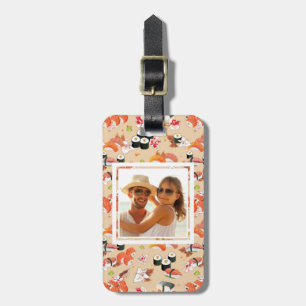 Orange Sushi Pattern   Add Your Photo Luggage Tag