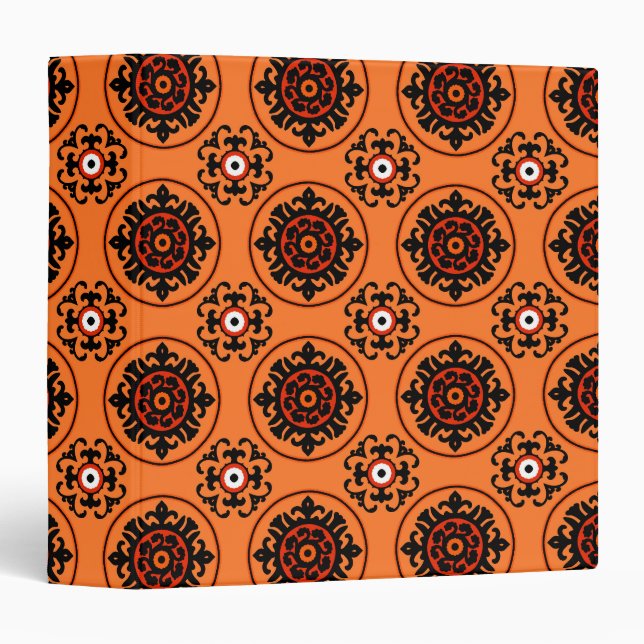 Orange Suzani Pattern Binder (Front/Spine)
