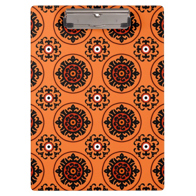 Orange Suzani Pattern Clipboard (Front)