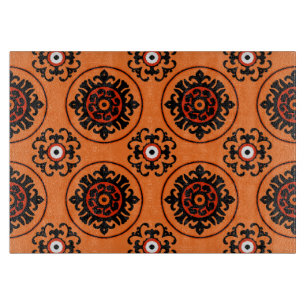 Orange Suzani Pattern Cutting Board