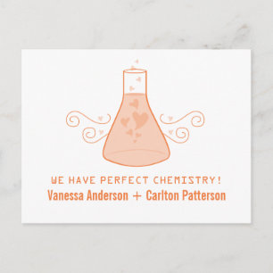 Orange Sweet Chemistry Save the Date Postcard