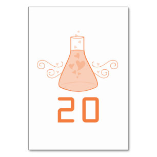 Orange Sweet Chemistry Wedding Table Card