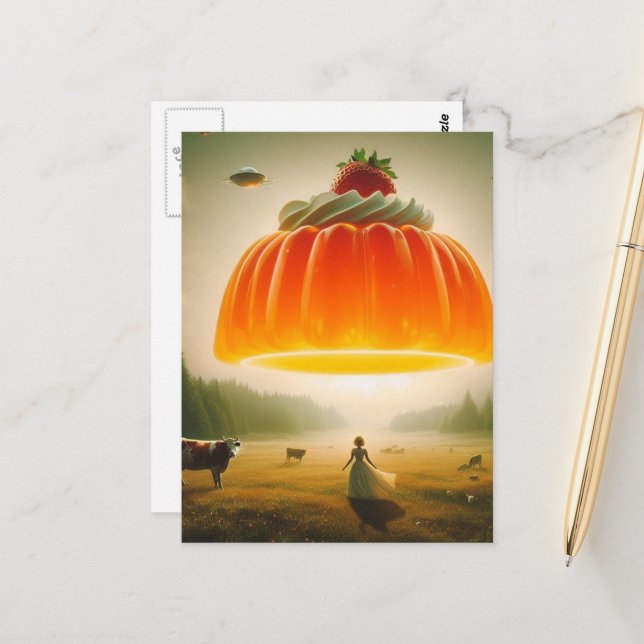 Orange Sweet Treat in the Dairy Pasture Surreal  Postcard (Front/Back In Situ)