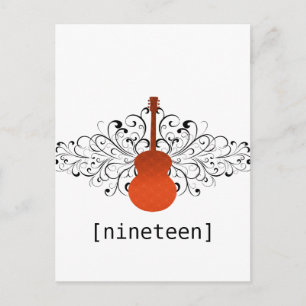 Orange Swirls Guitar Table Postcard