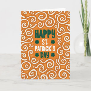 Orange Swirls St Patricks Day Card