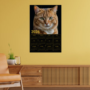 Orange Tabby Cat 2026 Calendar Poster