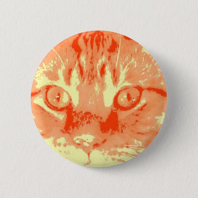 Orange Tabby Cat 2 Inch Round Button (Front)