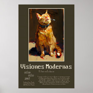 Orange Tabby Cat Art Print Expressionist Animal