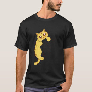 Orange Tabby Cat Biting Fabric  Graphic T-Shirt