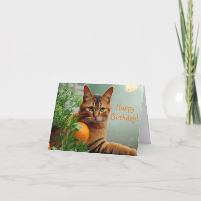 Orange Tabby Cat Card (Front)