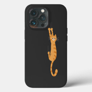  Orange Tabby Cat Hanging On   Funny Striped Cat iPhone 13 Pro Case