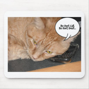 Orange Tabby Cat Humour/Cell Phone Mouse Pad