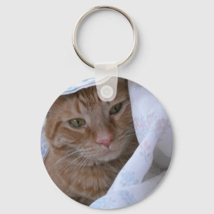 Orange Tabby Cat Keychain