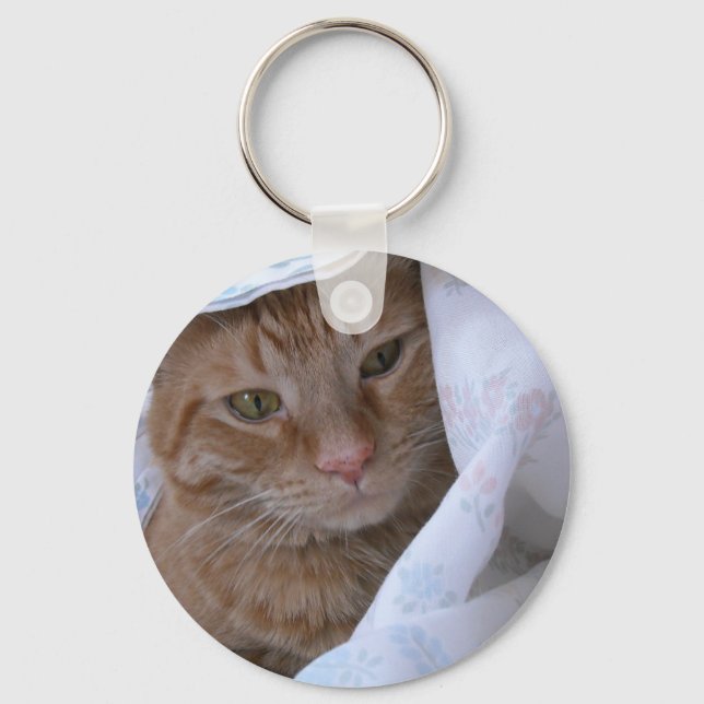Orange Tabby Cat Keychain (Front)