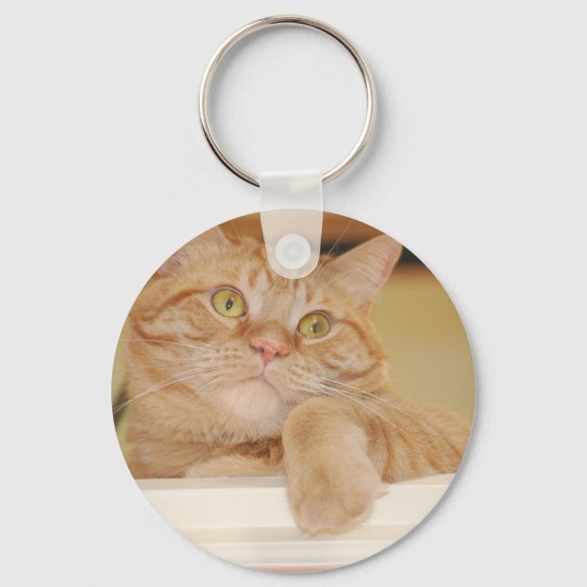 Orange Tabby Cat Keychain (Front)